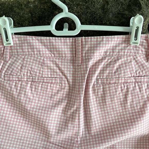 TALBOTS SIZE 10P PERFECT CROP PINK/WHITE GINGHAM PANTS - Picture 5 of 6